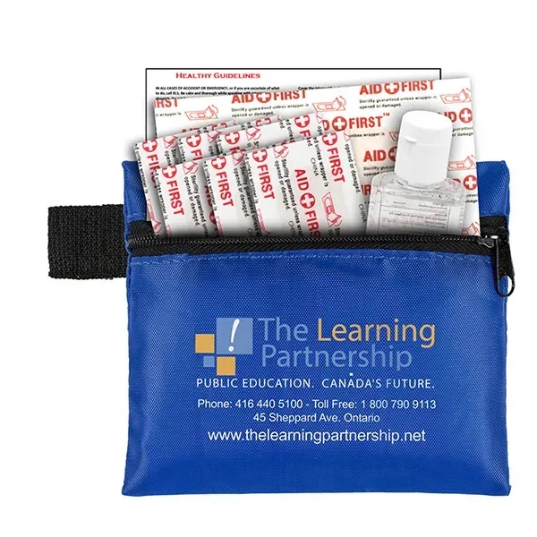 Zippered first aid pouch with hand sanitizer and bandages... from ASI 62660 Innovation Line