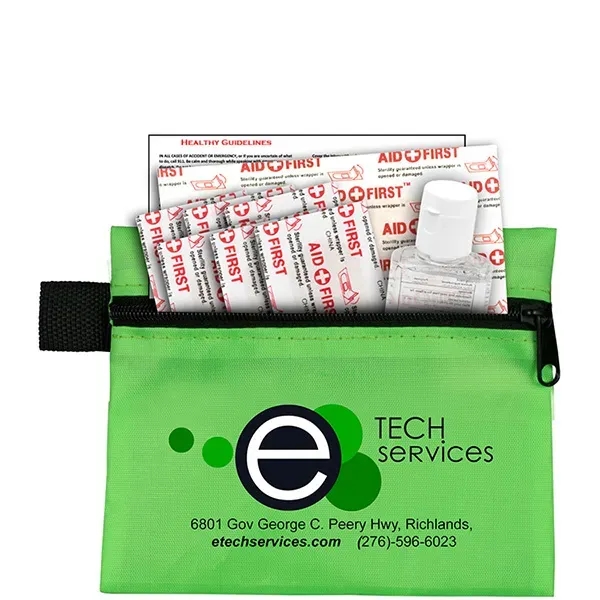 Zippered first aid pouch with hand sanitizer and bandages... from ASI 62660 Innovation Line