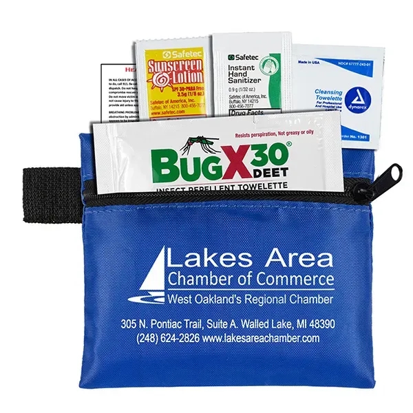 4 piece insect repellent kit with zippered pouch, repellent towelette, sunscreen... from ASI 62660 Innovation Line