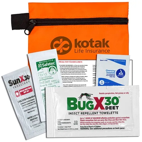 4 piece insect repellent kit with zippered pouch, repellent towelette, sunscreen... from ASI 62660 Innovation Line