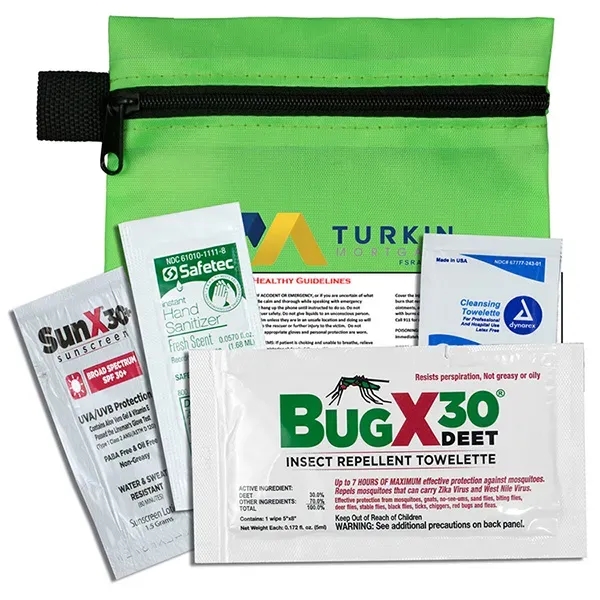 4 piece insect repellent kit with zippered pouch, repellent towelette, sunscreen... from ASI 62660 Innovation Line