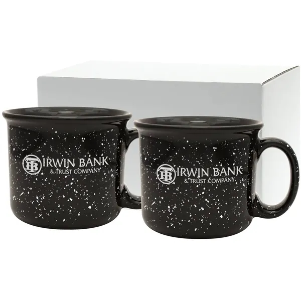 Set of two 14 oz. ceramic mugs with speckled glaze design... from ASI 71920 Moderne Glass Company Inc / Glass America®