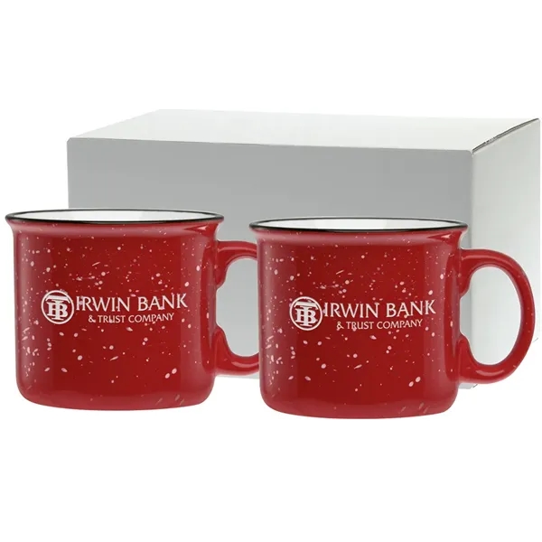 Set of two 14 oz. ceramic mugs with speckled glaze design... from ASI 71920 Moderne Glass Company Inc / Glass America®