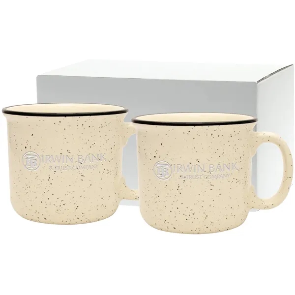 Set of two 14 oz. ceramic mugs with speckled glaze design... from ASI 71920 Moderne Glass Company Inc / Glass America®