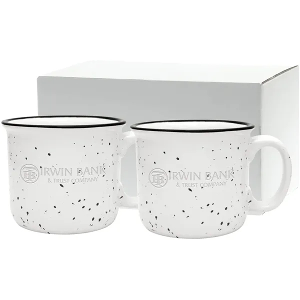 Set of two 14 oz. ceramic mugs with speckled glaze design... from ASI 71920 Moderne Glass Company Inc / Glass America®