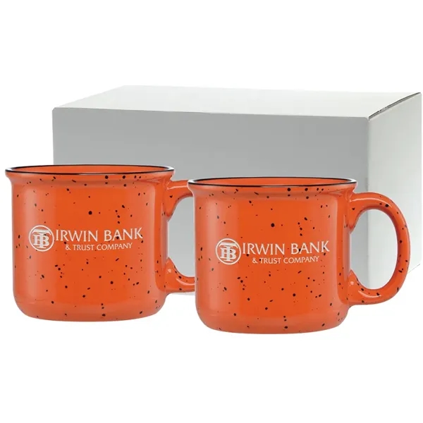Set of two 14 oz. ceramic mugs with speckled glaze design... from ASI 71920 Moderne Glass Company Inc / Glass America®
