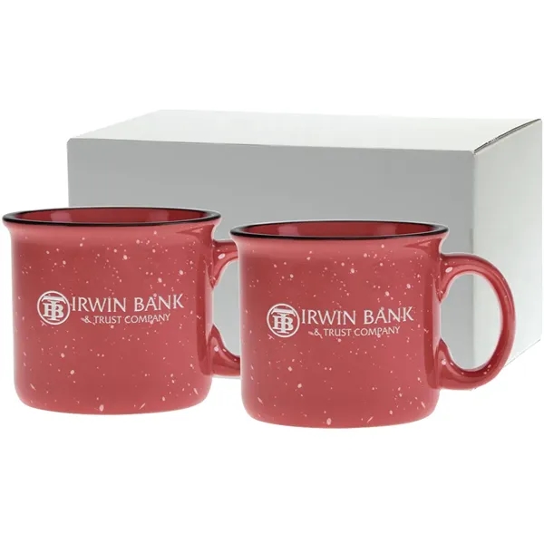 Set of two 14 oz. ceramic mugs with speckled glaze design... from ASI 71920 Moderne Glass Company Inc / Glass America®