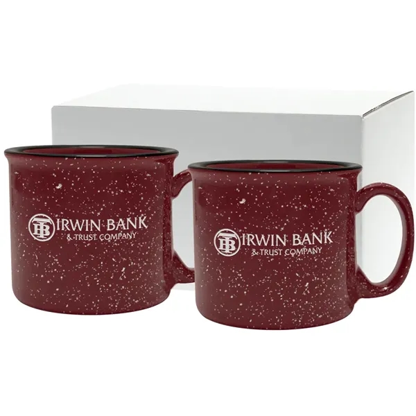 Set of two 14 oz. ceramic mugs with speckled glaze design... from ASI 71920 Moderne Glass Company Inc / Glass America®