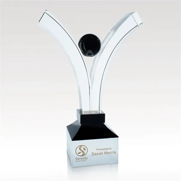 8 1/2" x 13" x 4" clear optic crystal award with... from ASI 93986 Visions/Awardcraft / Visions Awards