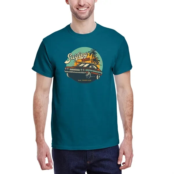 Gildan Pre-shrunk T-shirt with double-needles sleeves and hem as well as... from ASI 39552 BEL Promo