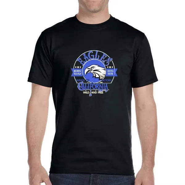 Cotton / polyester blend Gildan T-shirt with DryBlend moisture-wicking technology.... from ASI 39552 BEL Promo