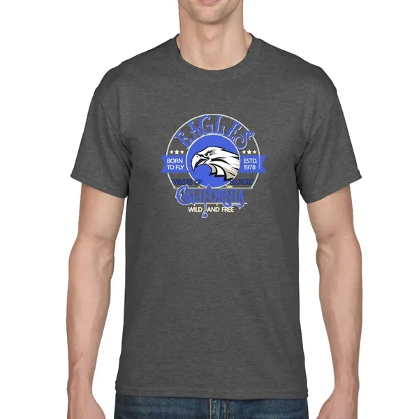 Cotton / polyester blend Gildan T-shirt with DryBlend moisture-wicking technology.... from ASI 39552 BEL Promo