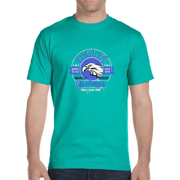 Cotton / polyester blend Gildan T-shirt with DryBlend moisture-wicking technology.... from ASI 39552 BEL Promo