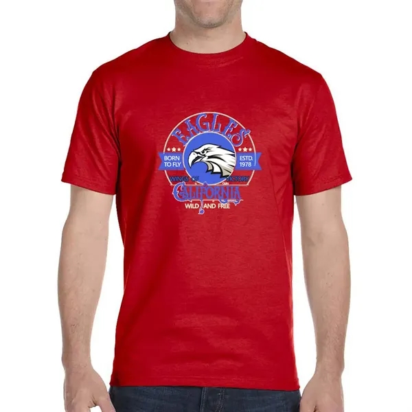 Cotton / polyester blend Gildan T-shirt with DryBlend moisture-wicking technology.... from ASI 39552 BEL Promo