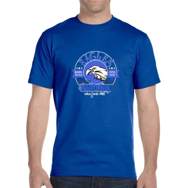 Cotton / polyester blend Gildan T-shirt with DryBlend moisture-wicking technology.... from ASI 39552 BEL Promo