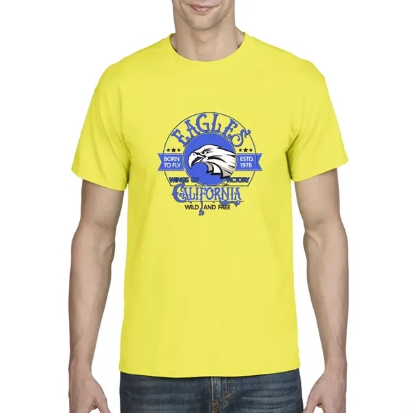 Cotton / polyester blend Gildan T-shirt with DryBlend moisture-wicking technology.... from ASI 39552 BEL Promo