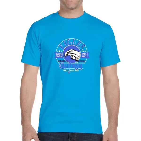 Cotton / polyester blend Gildan T-shirt with DryBlend moisture-wicking technology.... from ASI 39552 BEL Promo