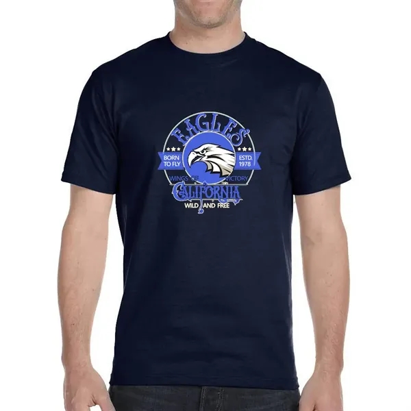 Cotton / polyester blend Gildan T-shirt with DryBlend moisture-wicking technology.... from ASI 39552 BEL Promo