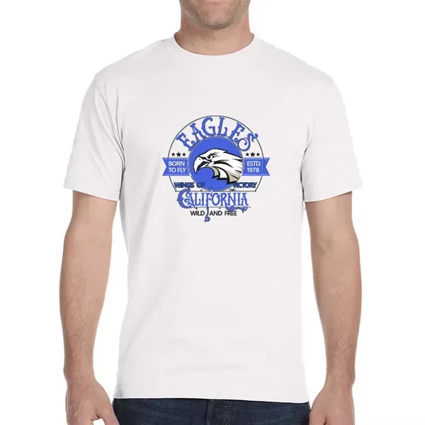 Cotton / polyester blend Gildan T-shirt with DryBlend moisture-wicking technology.... from ASI 39552 BEL Promo