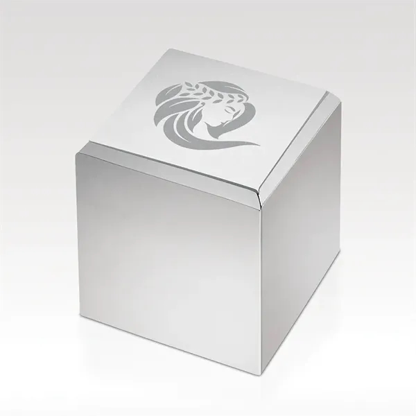 Rectangular box brass paperweight with 2" x 2" x 2" dimensions.... from ASI 93986 Visions/Awardcraft / Visions Awards