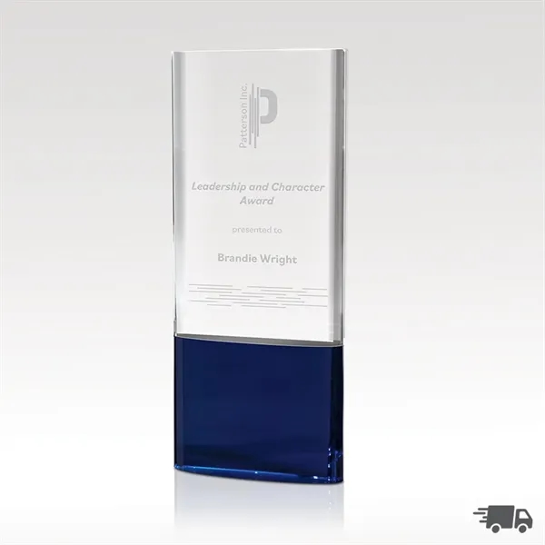 Optical crystal award that has a striking blue accent to give... from ASI 93986 Visions/Awardcraft / Visions Awards