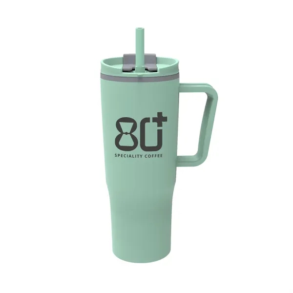 30 oz Travel Mug with Matching Color Plastic Straw... from ASI 31517 Admart Products