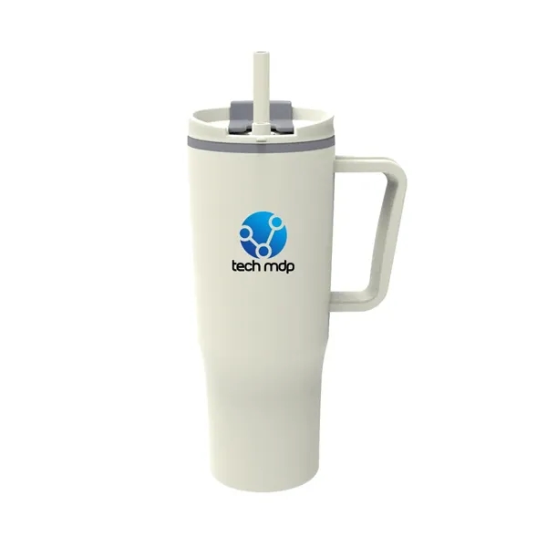30 oz Travel Mug with Matching Color Plastic Straw... from ASI 31517 Admart Products