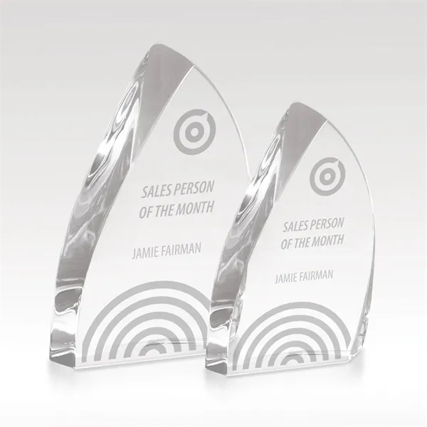 Sparkling optical crystal award with a gently curved design that gives... from ASI 93986 Visions/Awardcraft / Visions Awards
