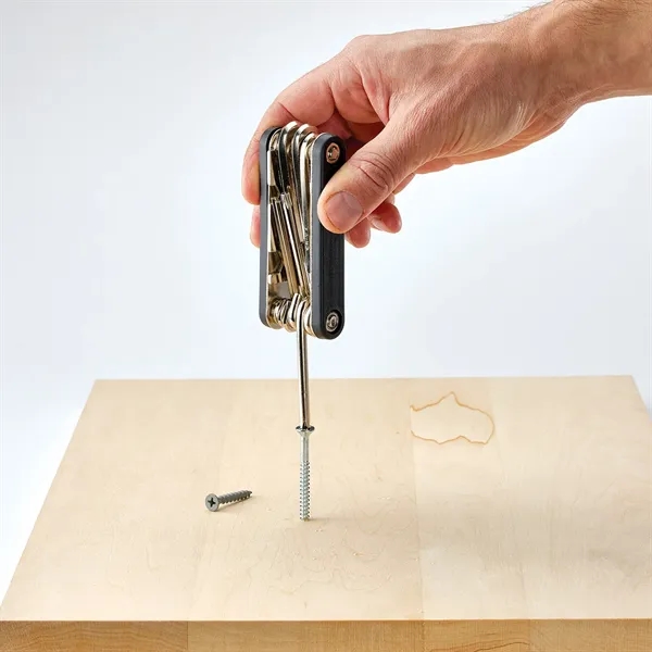 2 1/5" Diameter with 17 tools in one uniquely-shaped stainless-steel keychain... from ASI 46170 Compass Industries Inc