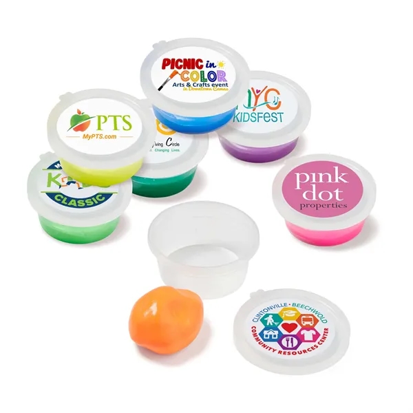 Silly putty inside a two-piece, customizable round case.... from ASI 63549 Jornik Manufacturing Corp / Jornik