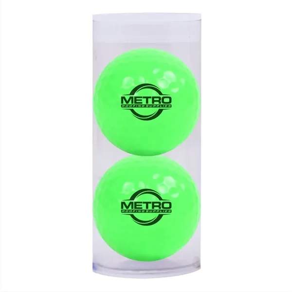 Two two-piece custom golf balls. Dupont Lithium Surlyn cut proof cover... from ASI 38120 Ball Pro / Diversified Quality Kitchenware