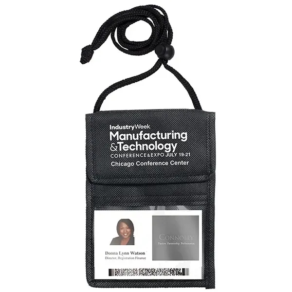 5 3/8" x 7 1/4" non-woven polypropylene badge holder with flap... from ASI 62660 Innovation Line