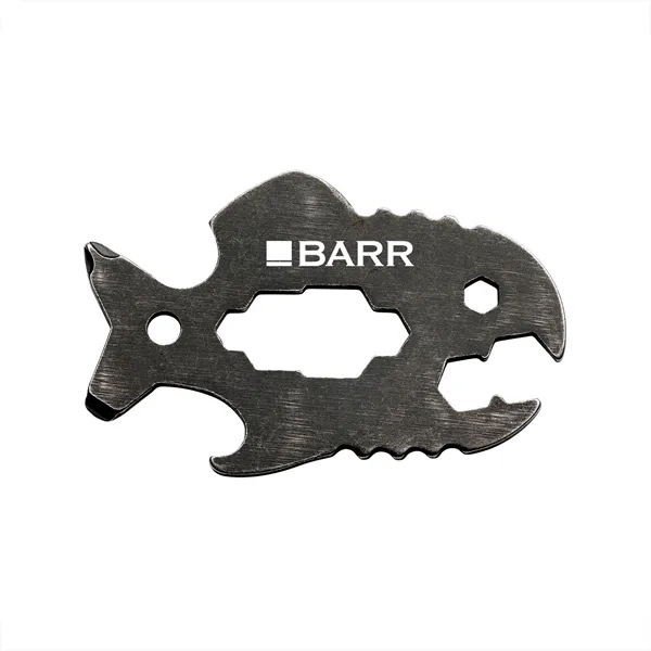 3" long stainless-steel stone washed multi-tool in the shape of a... from ASI 46170 Compass Industries Inc