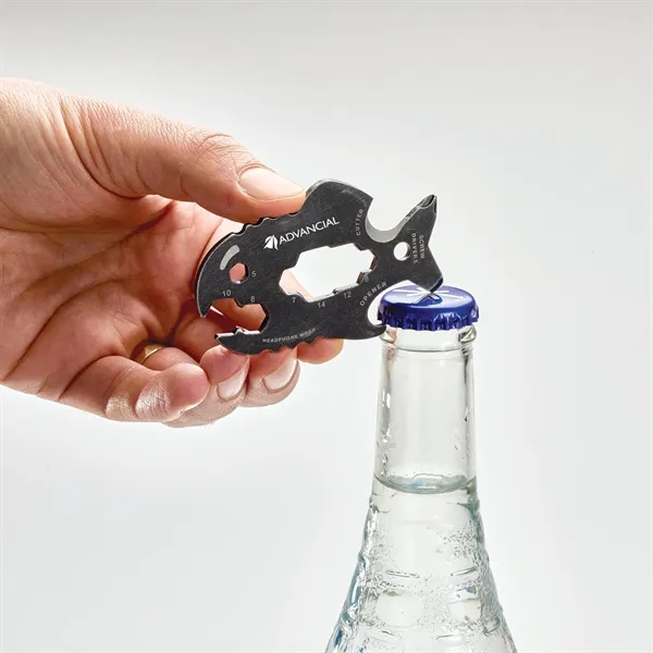 3" long stainless-steel stone washed multi-tool in the shape of a... from ASI 46170 Compass Industries Inc