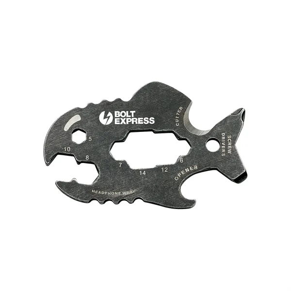 3" long stainless-steel stone washed multi-tool in the shape of a... from ASI 46170 Compass Industries Inc