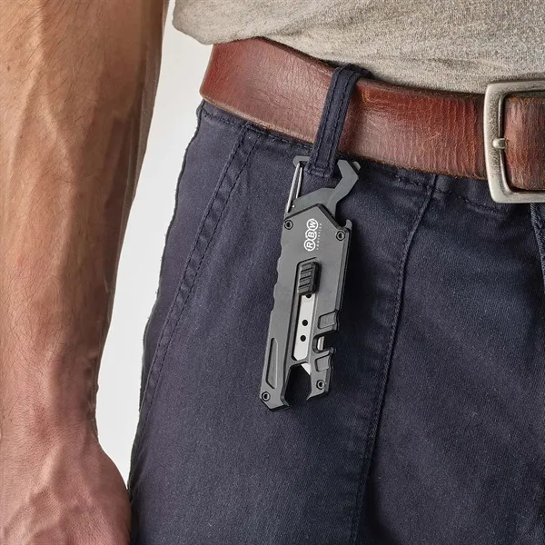 4.3" long stylish metal box cutter with a carabiner attachment. Features... from ASI 46170 Compass Industries Inc