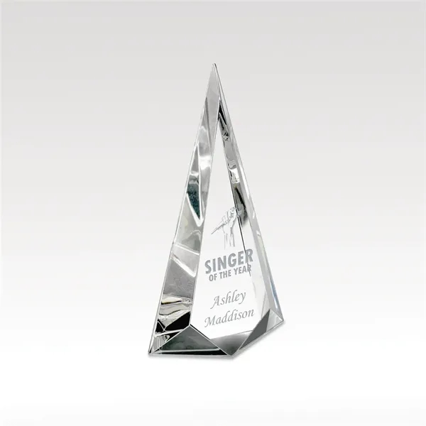 The Luxar exemplifies luxury with its beveled optical glass triangle shape... from ASI 93986 Visions/Awardcraft