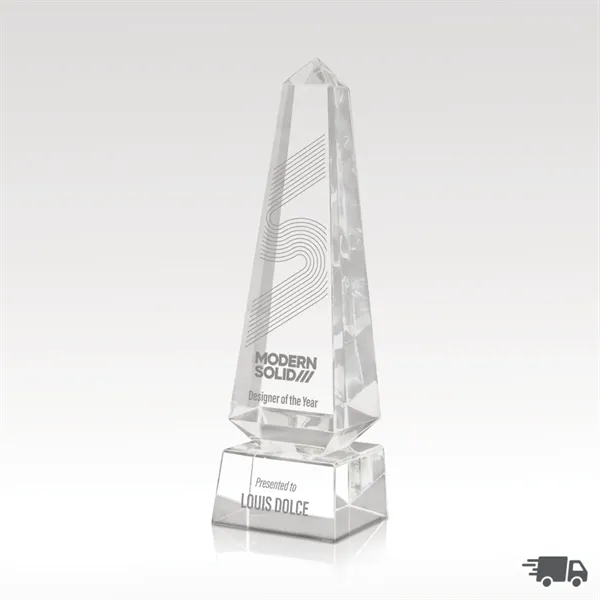 12" precision cut optical crystal award with customization and a black... from ASI 93986 Visions/Awardcraft / Visions Awards