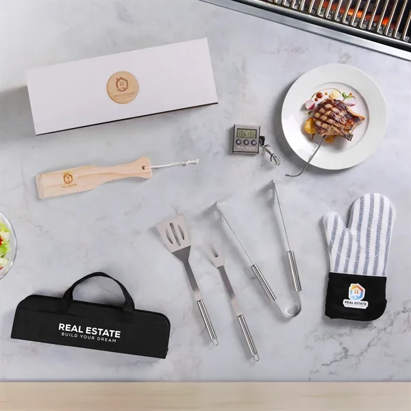 Fire up the grill! The Blazin' BBQ Kit Deluxe has all... from ASI 61966 HPG / Beacon Promotions