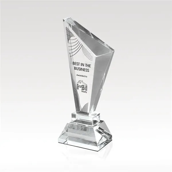 Slanted obelisk pillar award made of optical crystal.... from ASI 93986 Visions/Awardcraft / Visions Awards