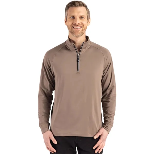 Men's sweatshirt with a quarter-zip, brushed back fleece, raglan sleeves, zipper,... from ASI 47965 Cutter & Buck