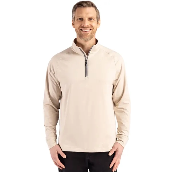 Men's sweatshirt with a quarter-zip, brushed back fleece, raglan sleeves, zipper,... from ASI 47965 Cutter & Buck