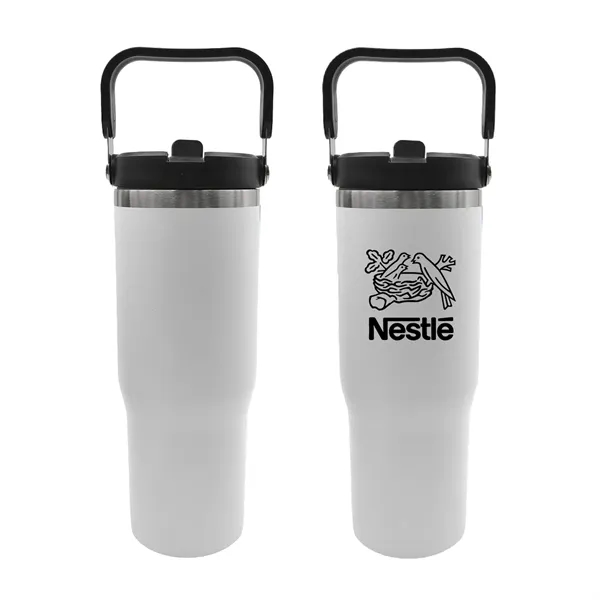 30 oz stainless steel tumbler featuring a convenient handle and built-in... from ASI 37218 Athena Promo (tm)