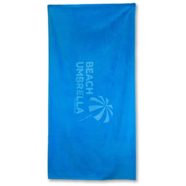 White heavy-weight beach towel made of 100% cotton terry velour that... from ASI 79750 Pro Towels