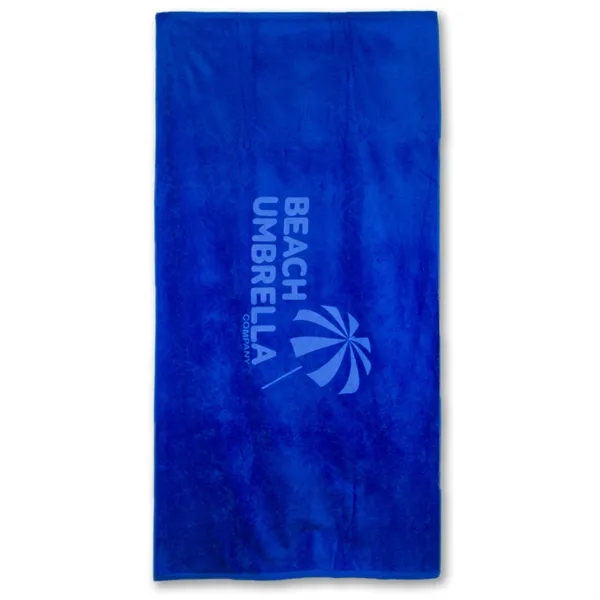 White heavy-weight beach towel made of 100% cotton terry velour that... from ASI 79750 Pro Towels