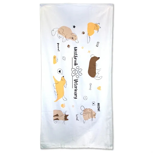 White heavy-weight beach towel made of 100% cotton terry velour that... from ASI 79750 Pro Towels