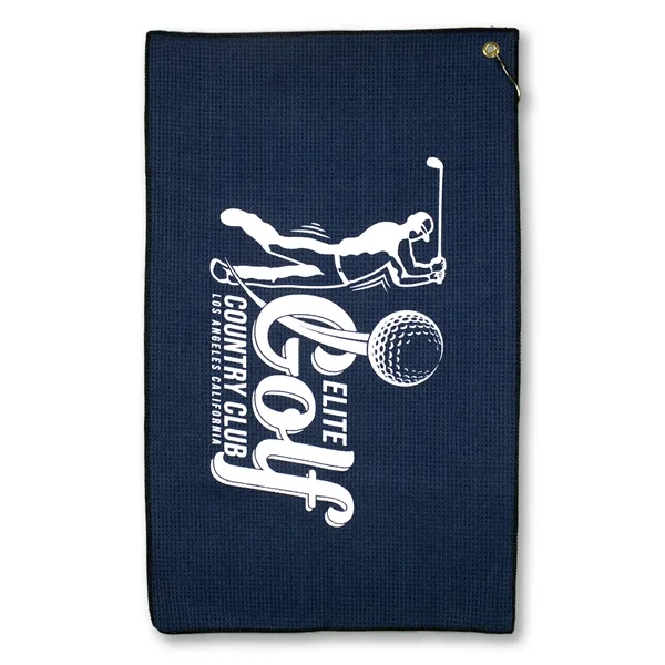 16" x 26" microfiber waffle golf towel with corner grommet and... from ASI 79750 Pro Towels / Pro Vision