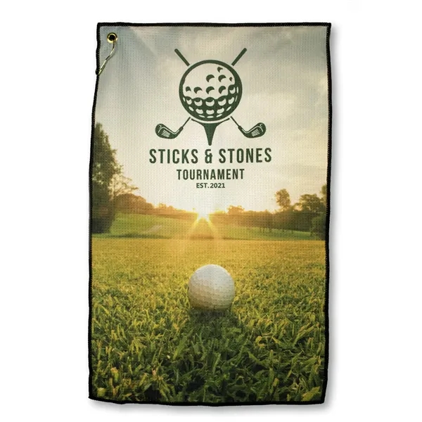 16" x 26" microfiber waffle golf towel with corner grommet and... from ASI 79750 Pro Towels / Pro Vision