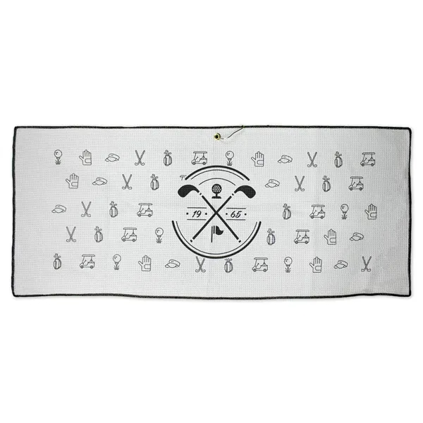 17" x 40" microfiber waffle golf towel with corner grommet and... from ASI 79750 Pro Towels