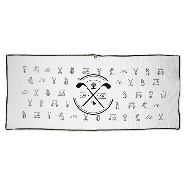 17" x 40" microfiber waffle golf towel with corner grommet and... from ASI 79750 Pro Towels